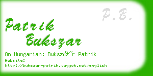 patrik bukszar business card